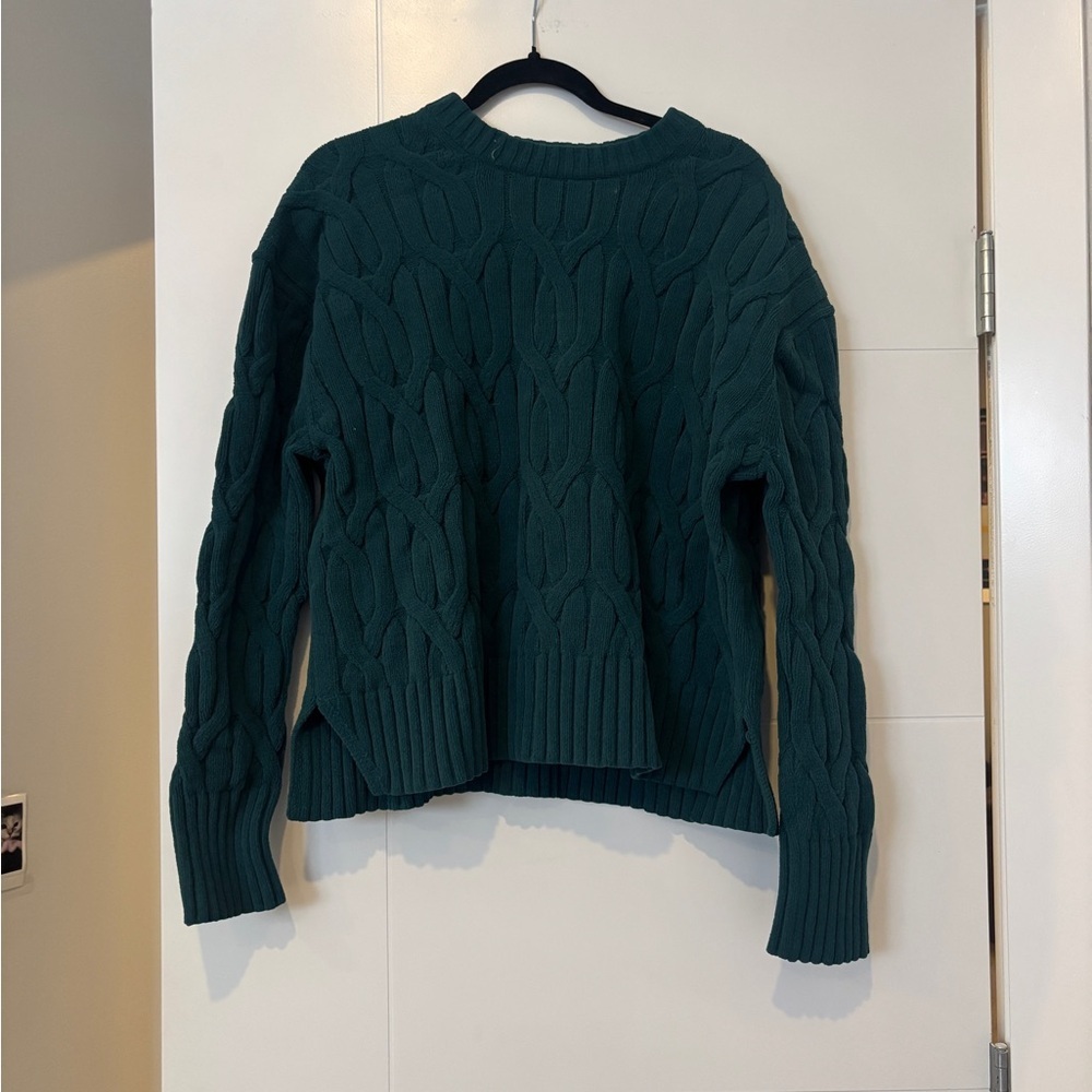 Lululemon Cable-Knit Oversized Crewneck Storm Teal - Picture 4 of 10